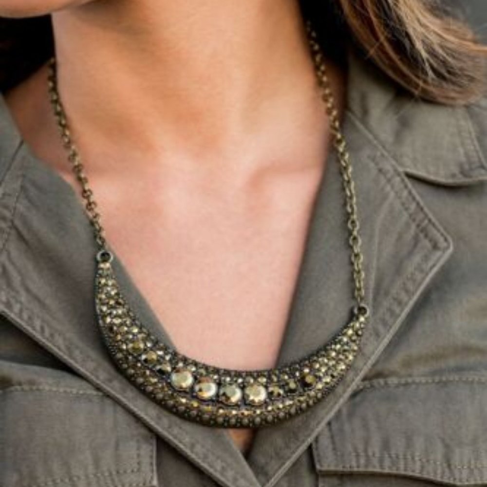 Paparazzi Moon Child Magic Brass Necklace and Earring Set